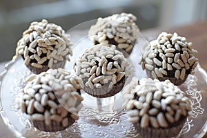 Chocolate cupcakes with puffed rice