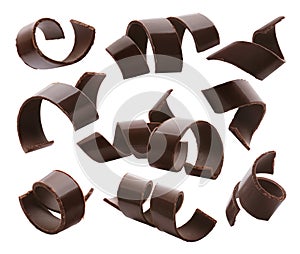 Chocolate curls set 1 isolated