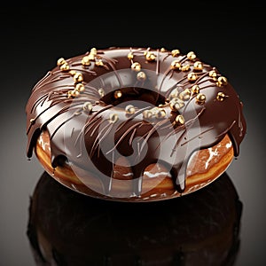 Chocolate Delight: A Bruno Mars-inspired Donut Dream In Art Deco Style photo