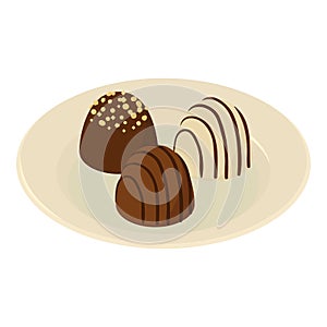 Chocolate dessert icon, isometric style