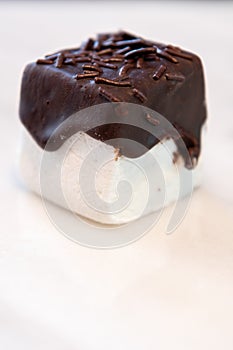 Chocolate Dipped Marshmallow Cube
