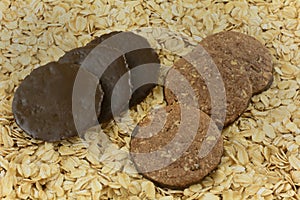 Chocolate dipped oat cookies