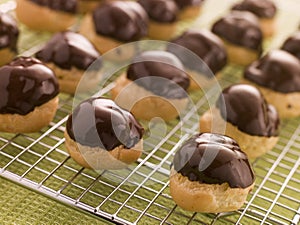 Chocolate dipped Profiteroles photo