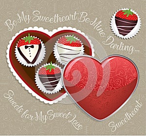 Chocolate-dipped Strawberries Fancy Heart-shaped Box