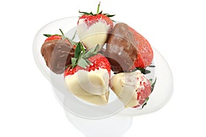 Chocolate Dipped Strawberries Overhead View