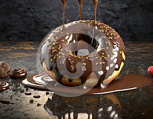 chocolate donut and Forest fruit