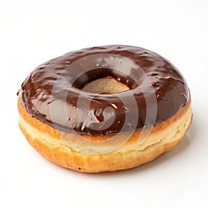 Chocolate donut isolated on transparent background