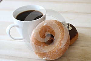 Chocolate Donut with Morning Coffee