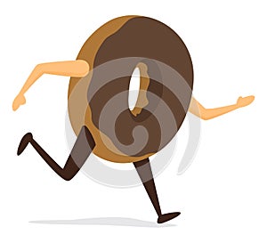 Chocolate donut running fast