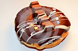 Chocolate donuts isolated on white background