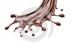 Chocolate drip isolated on transparent background.