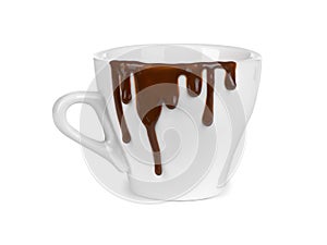 Chocolate drips on a cup