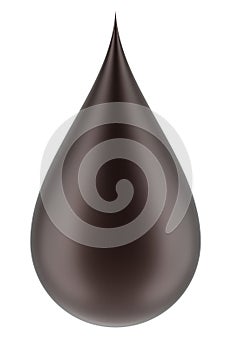 Chocolate Drop, brown drop. 3D rendering