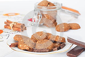 Chocolate drops and chips.