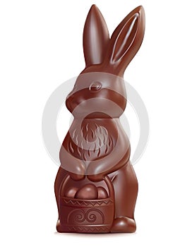 Chocolate easter bunny on white.