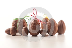 Chocolate easter egg isolated on white