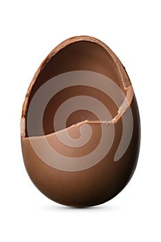 Chocolate Easter egg isolated on white