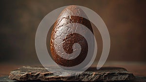 Chocolate Easter Egg with a Simple and Refined Aesthetic, Ideal for Composing a Message of Elegance during Easter Celebrations