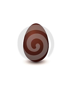 Chocolate easter egg, single object isolated on white background.