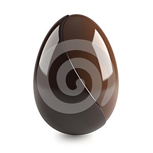 Chocolate easter egg on white background