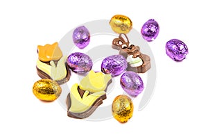 Chocolate easter eggs and figures