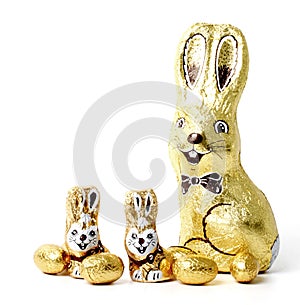 Chocolate easter rabbits and eggs