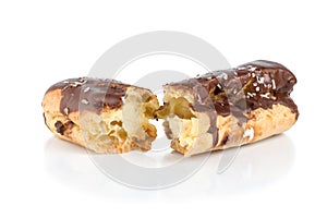 Chocolate eclair isolated