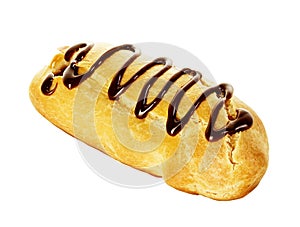 Chocolate eclair isolated on a white