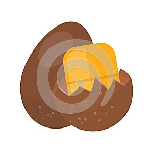 Chocolate egg flat vector illustration