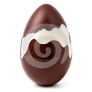 Chocolate egg isolated on white background. Generative AI