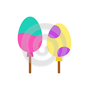 Chocolate egg vector illustration, Easter flat style icon