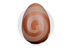 Chocolate egg on white background.