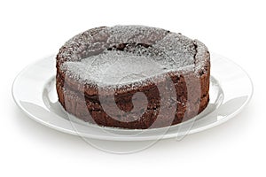 Chocolate fallen souffle cake photo