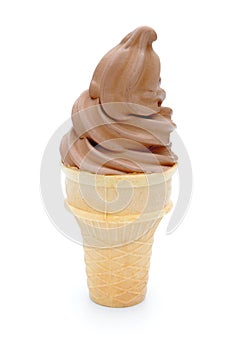 Chocolate flavor ice cream cone