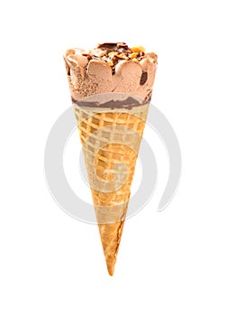 Chocolate flavor ice cream cone