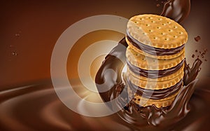 Chocolate flow and cookie