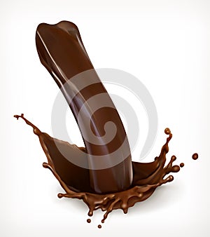 Chocolate flow, drops and splash