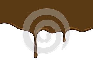 Chocolate flow wave on white background