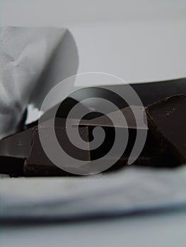 Chocolate - a food made from roasted ground cacao beans