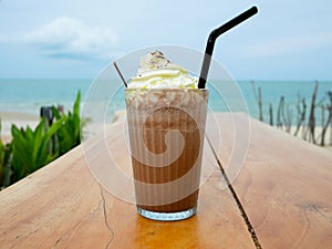 Chocolate frappe or chocolate ice blended