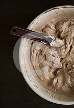 Chocolate frosting photography recipe idea