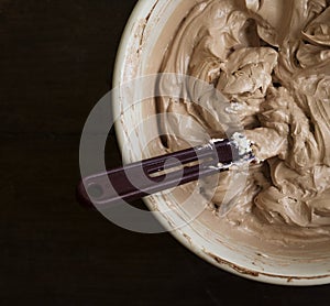 Chocolate frosting photography recipe idea