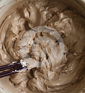 Chocolate frosting photography recipe idea