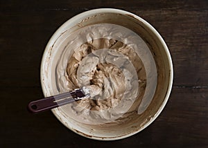 Chocolate frosting photography recipe idea