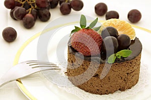 Chocolate and fruit cake