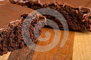 Chocolate Fudge Brownies on wood cutting board