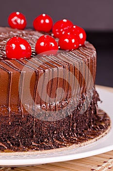 Chocolate Fudge Cake with Cherries