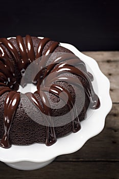 Chocolate Ganache Bundt Cake Slice