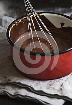 Chocolate ganache photography recipe idea photo