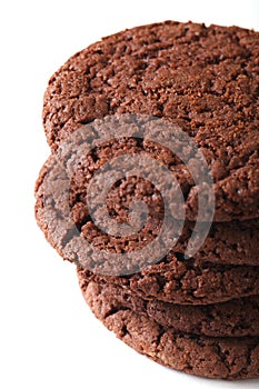 Chocolate gingersnaps isolated on a white background macro. vert photo